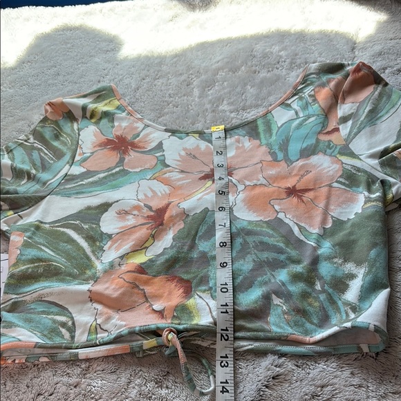 Volcom Orange Fitted Crop Top T-Shirt - Picture 4 of 7